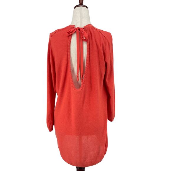 T. Babaton Knit Top SM Lightweight Sheer Sweater Bailey Tie Back Silk Cashmere - Picture 5 of 6